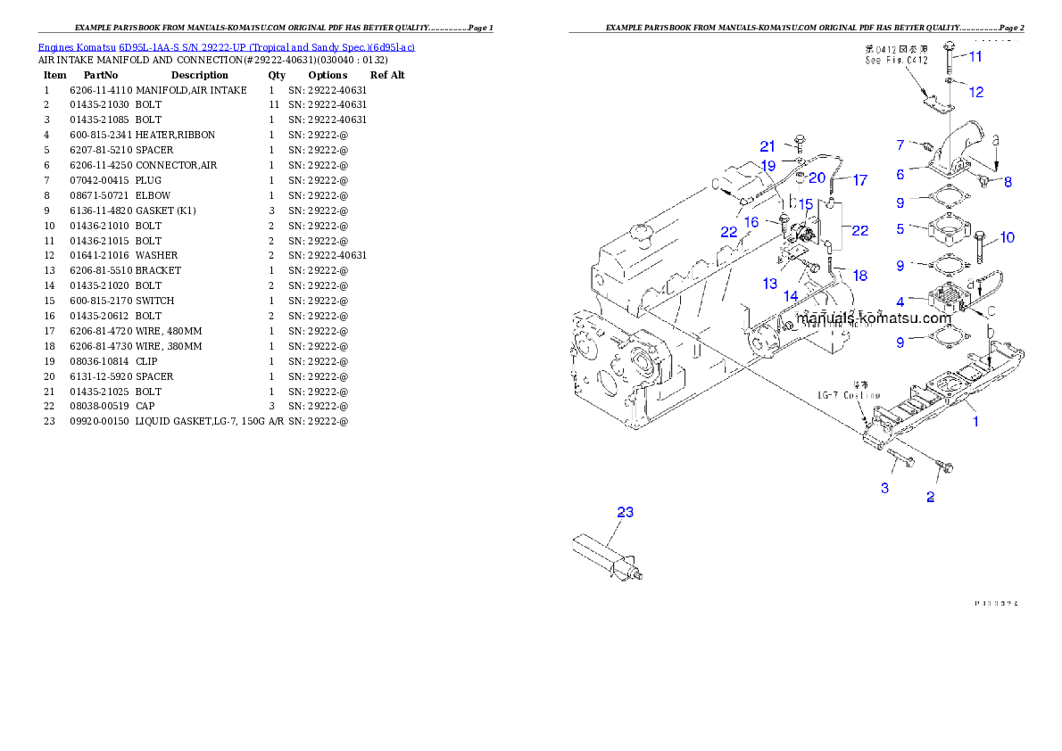 Protected: 6D95L-1AA-S S/N 29222-UP (Tropical and Sandy Spec.) Partsbook
