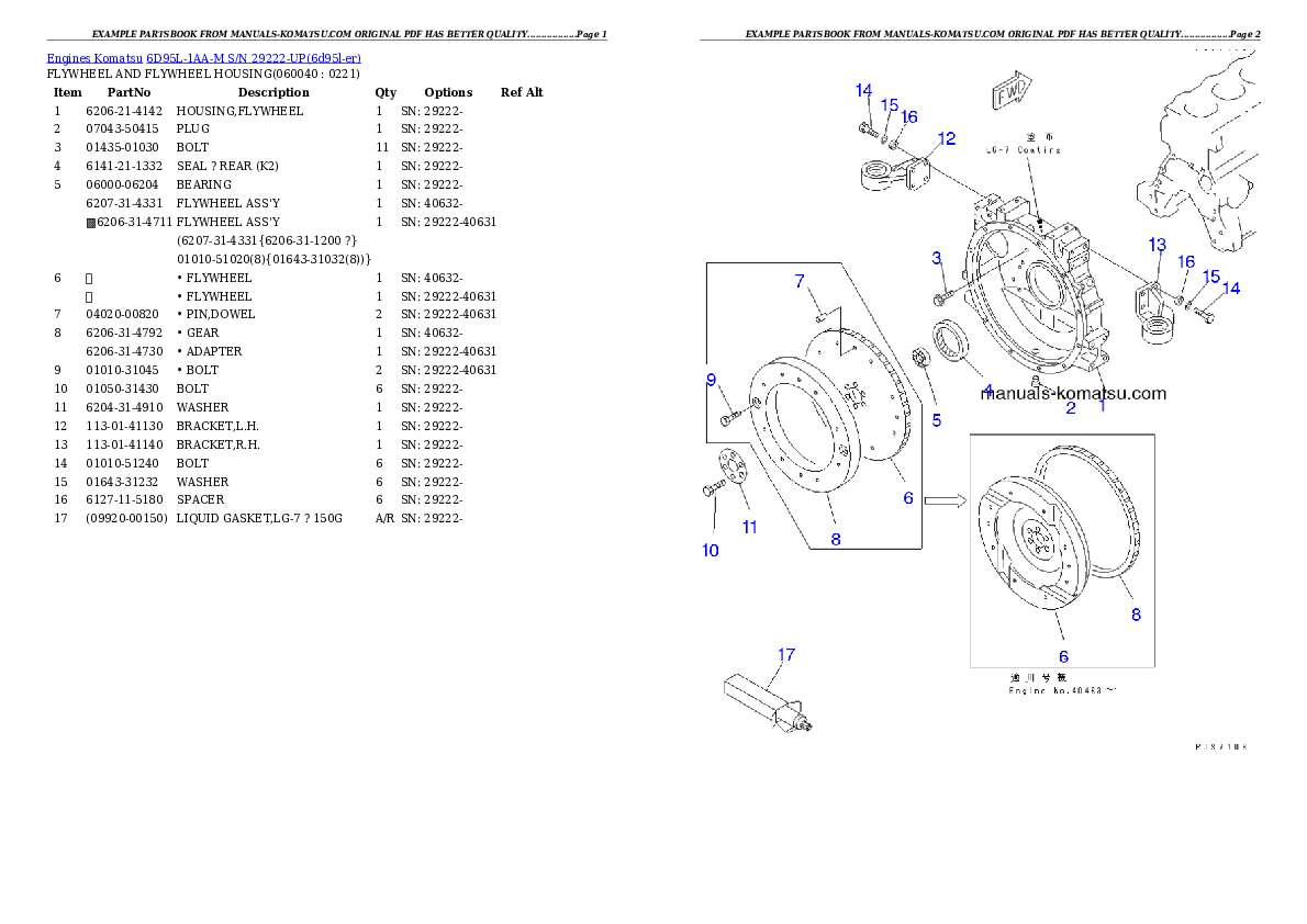 Protected: 6D95L-1AA-M S/N 29222-UP Partsbook