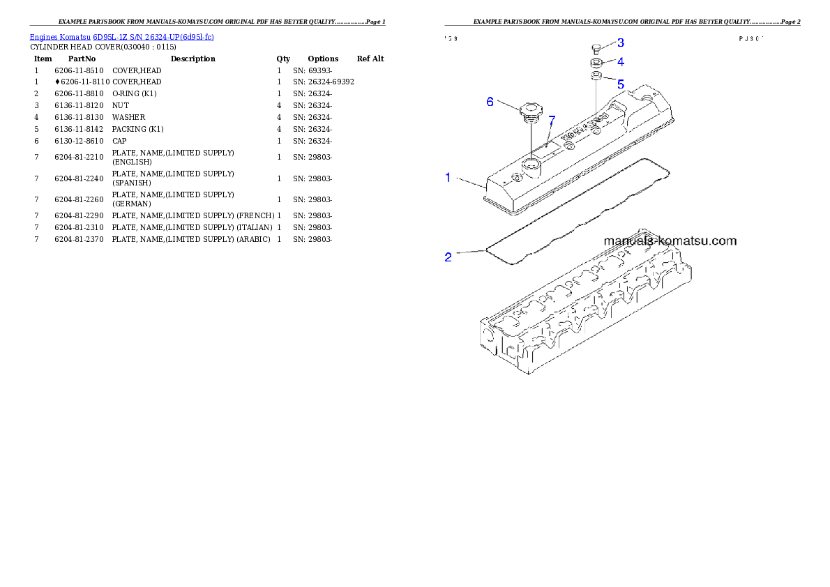 Protected: 6D95L-1Z S/N 26324-UP Partsbook