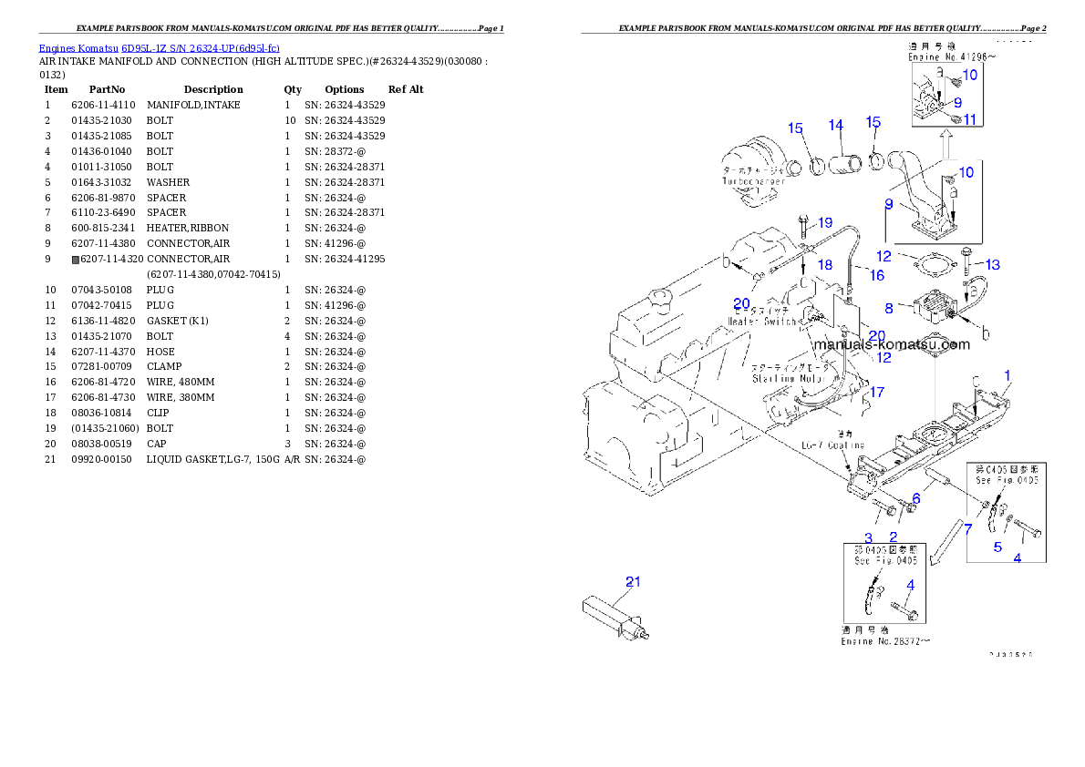 Protected: 6D95L-1Z S/N 26324-UP Partsbook