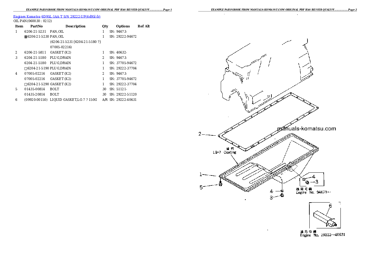 Protected: 6D95L-1AA-T S/N 29222-UP Partsbook