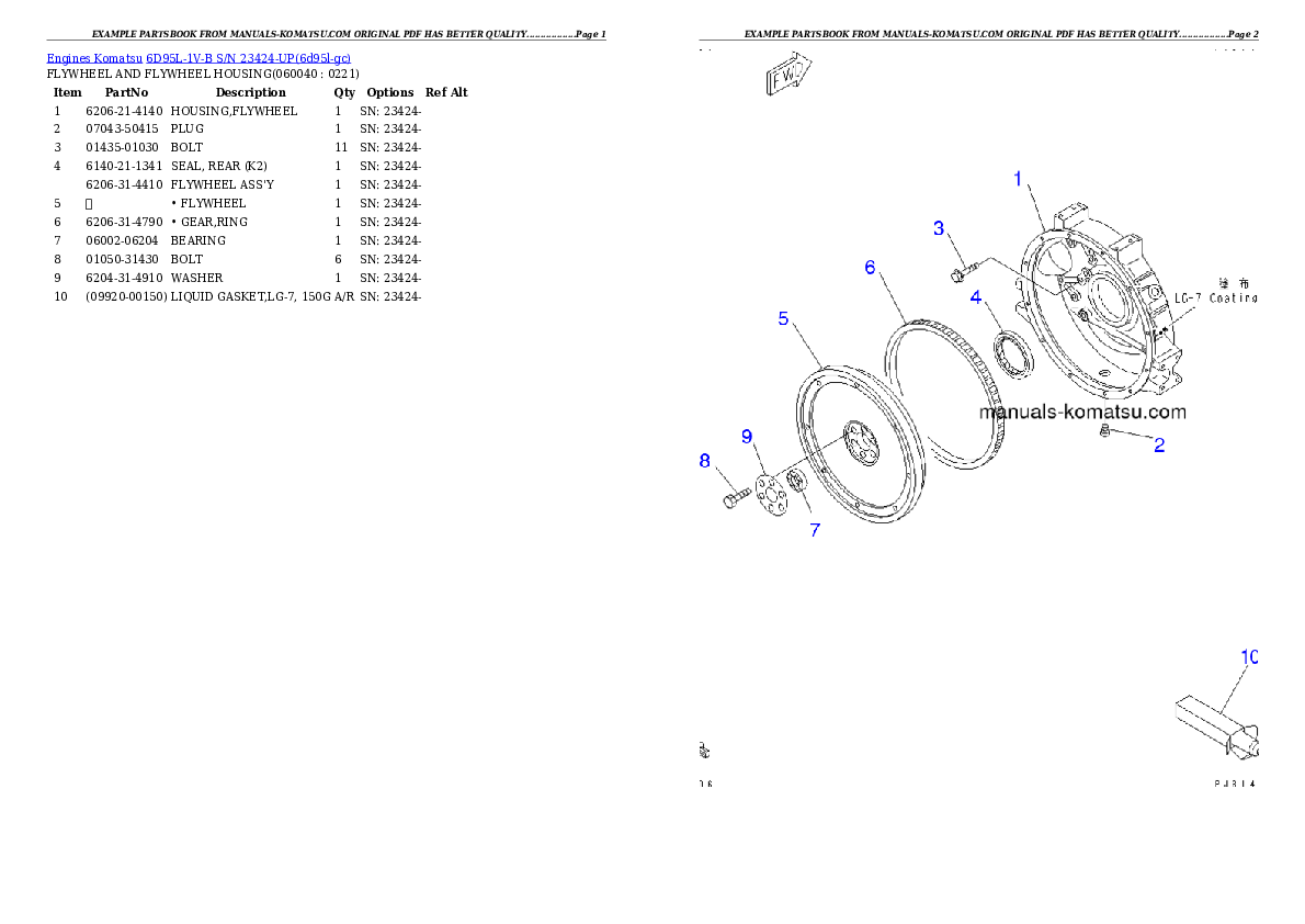 Protected: 6D95L-1V-B S/N 23424-UP Partsbook
