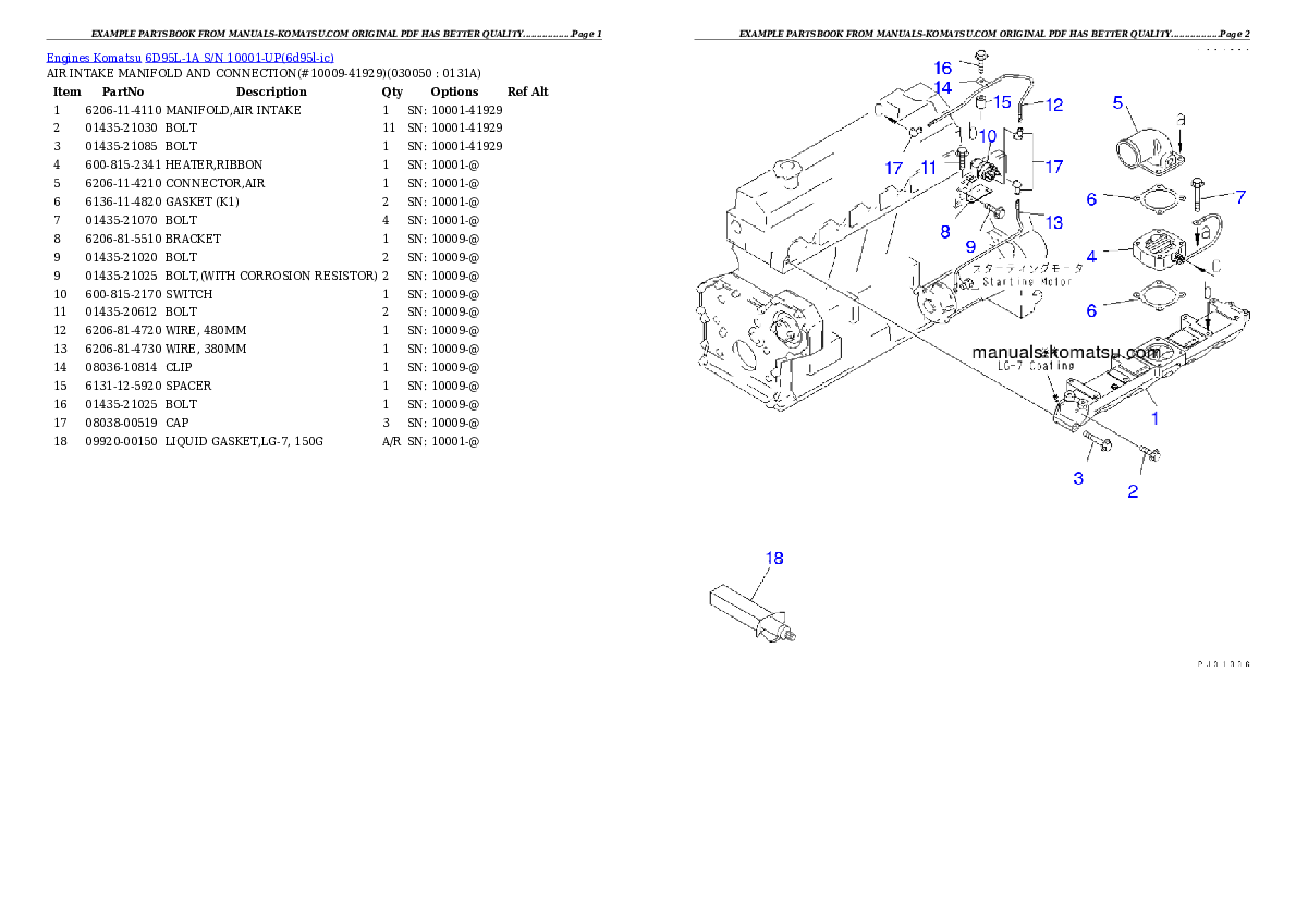 Protected: 6D95L-1A S/N 10001-UP Partsbook