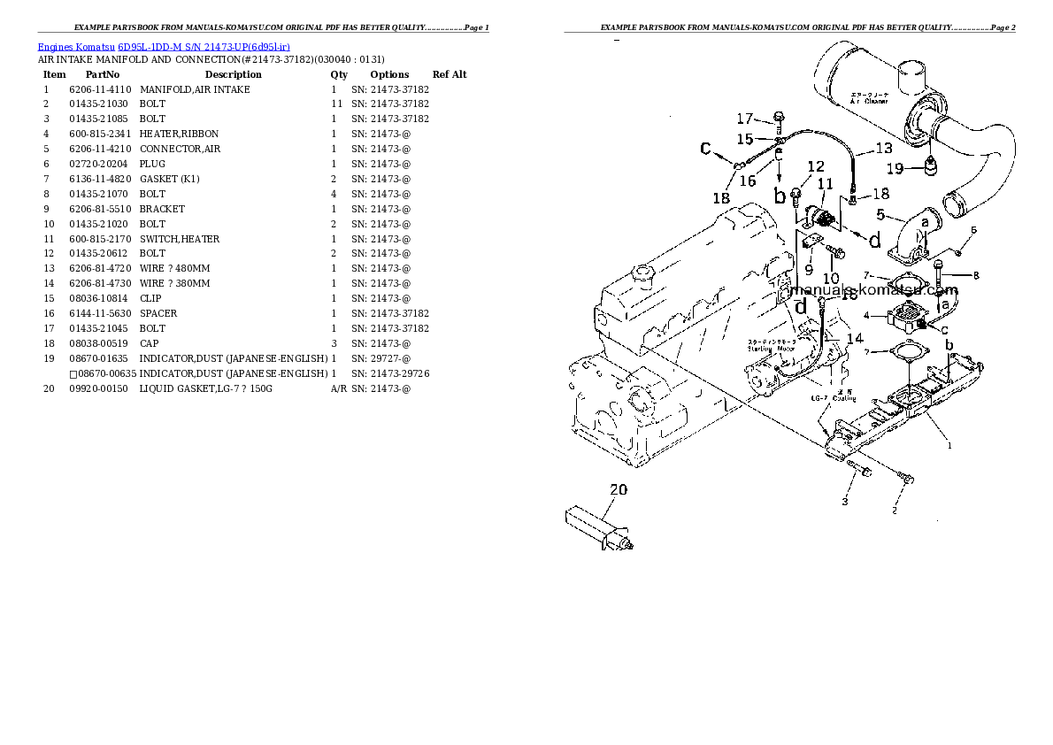 Protected: 6D95L-1DD-M S/N 21473-UP Partsbook