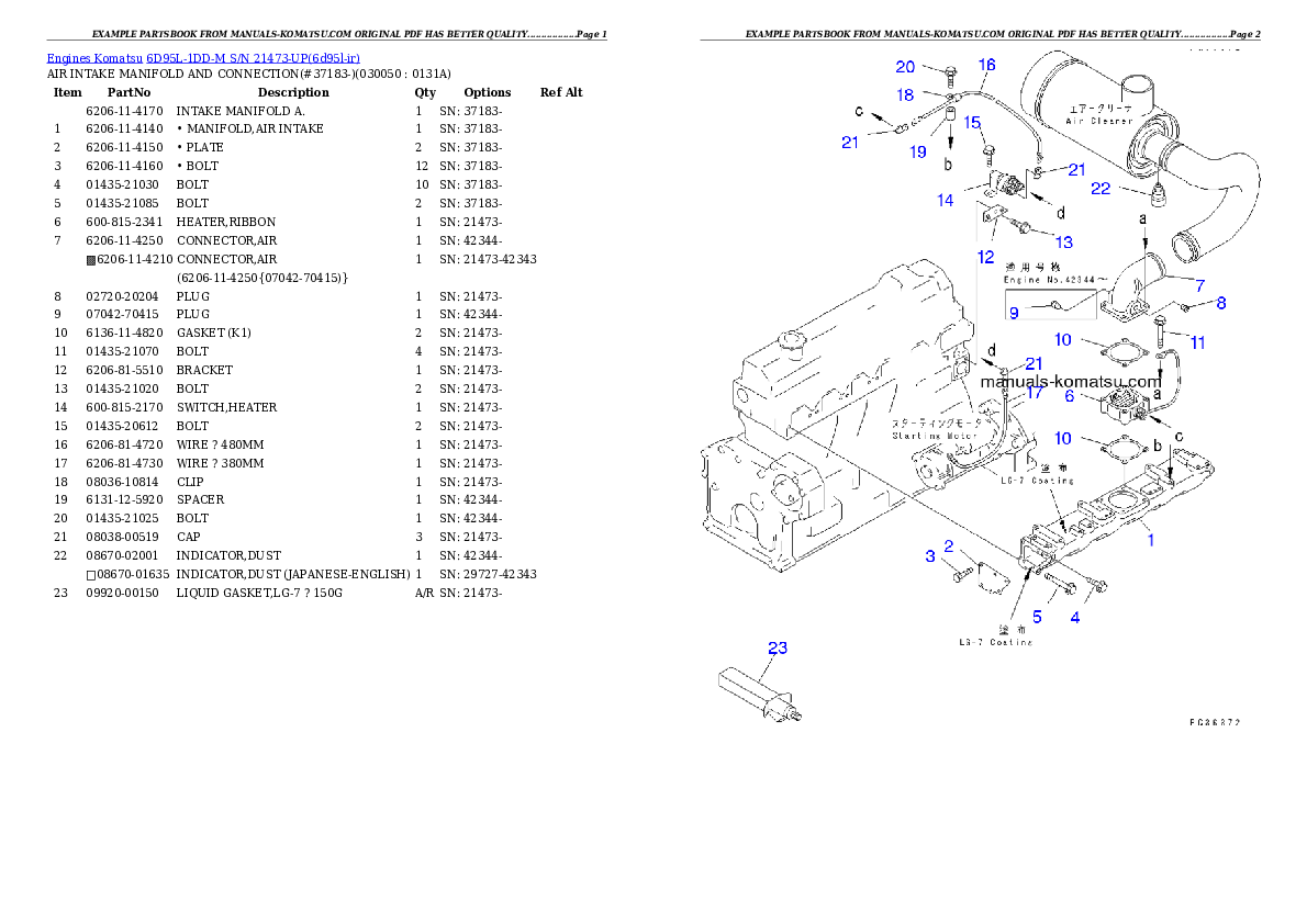 Protected: 6D95L-1DD-M S/N 21473-UP Partsbook