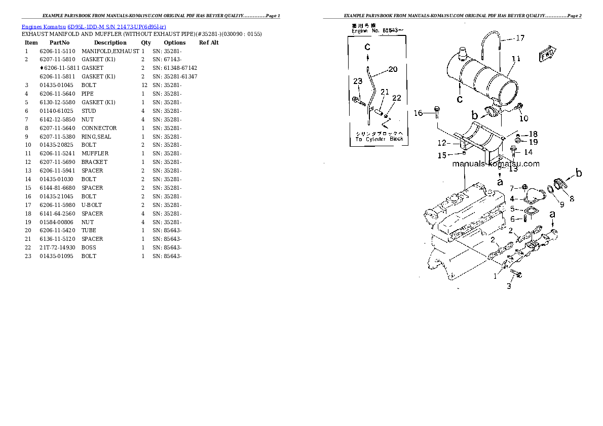 Protected: 6D95L-1DD-M S/N 21473-UP Partsbook