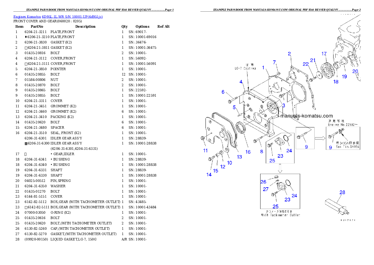 Protected: 6D95L-1L-WR S/N 10001-UP Partsbook