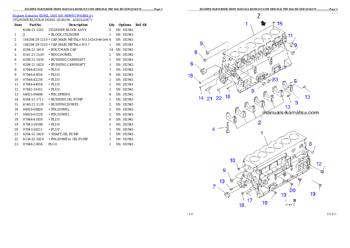 Protected: 6D95L-1HH S/N 96999-UP Partsbook