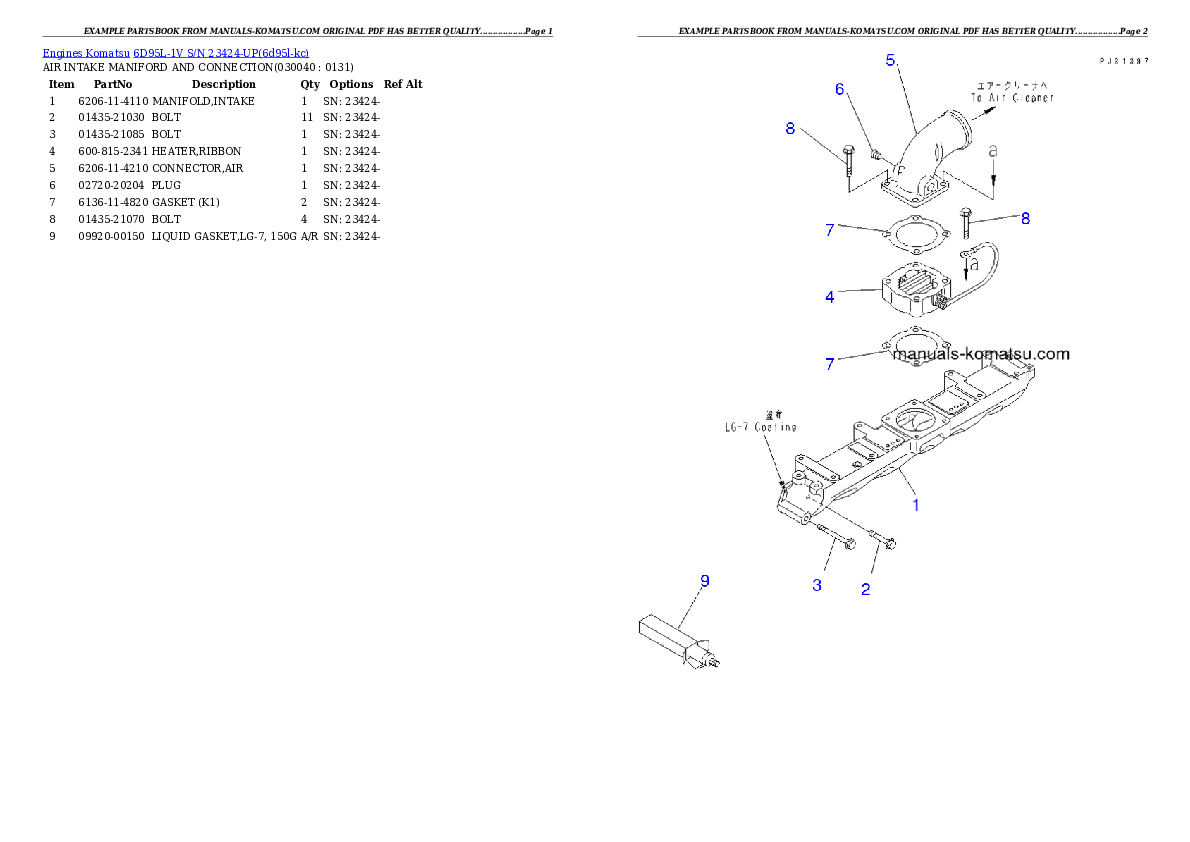 Protected: 6D95L-1V S/N 23424-UP Partsbook