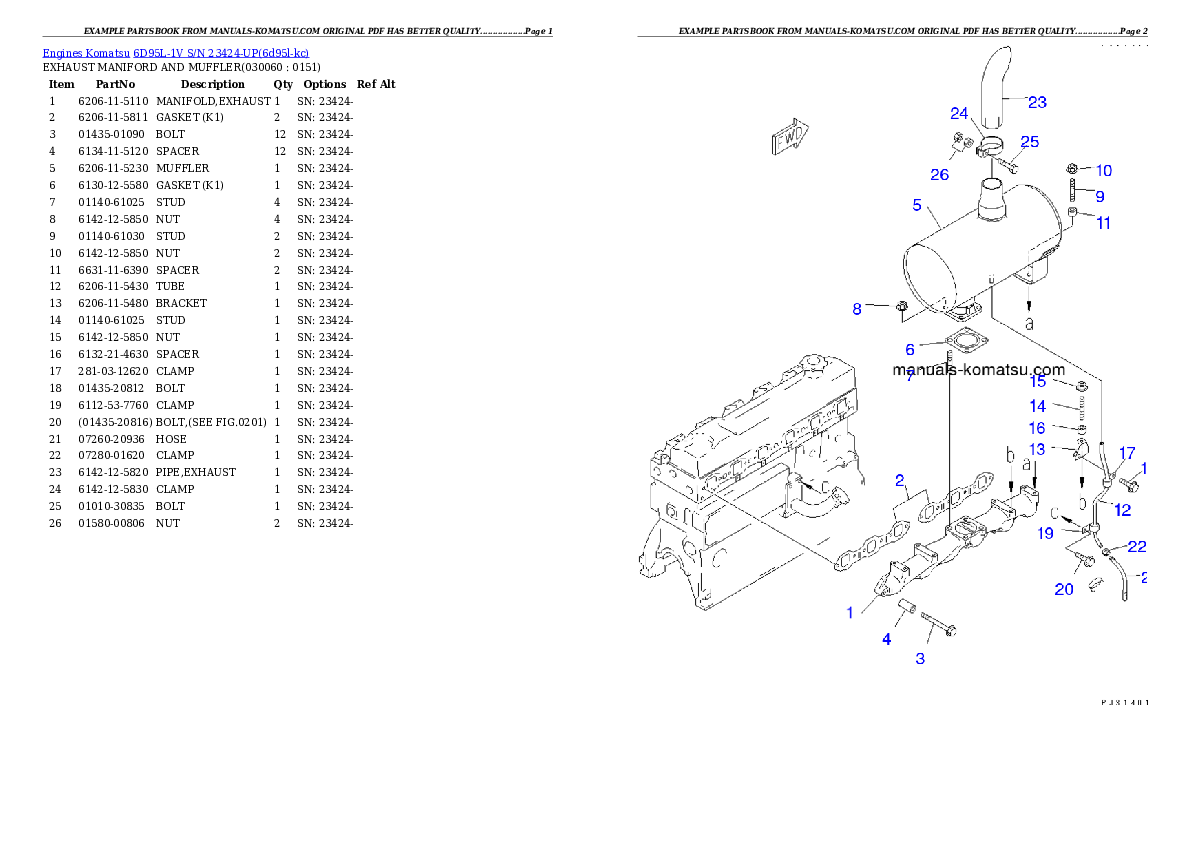Protected: 6D95L-1V S/N 23424-UP Partsbook