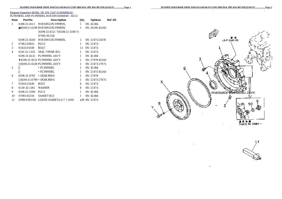 Protected: 6D95L-1W S/N 21473-UP Partsbook