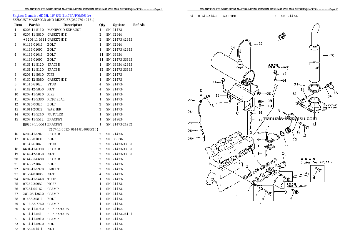 Protected: 6D95L-1W S/N 21473-UP Partsbook