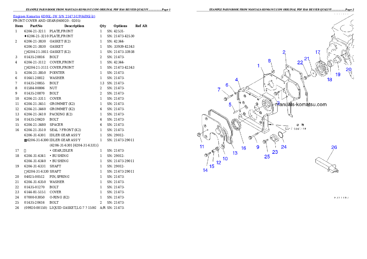 Protected: 6D95L-1W S/N 21473-UP Partsbook