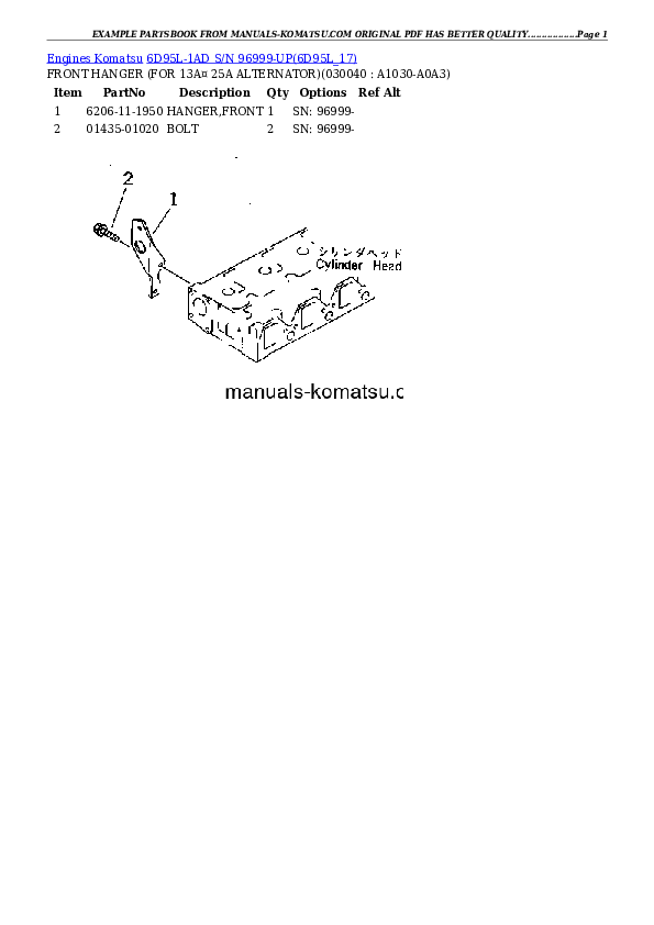 Protected: 6D95L-1AD S/N 96999-UP Partsbook