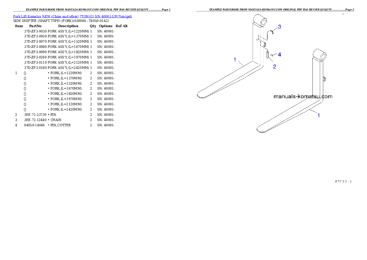 Protected: 7TON(G) S/N 40001-UP Partsbook