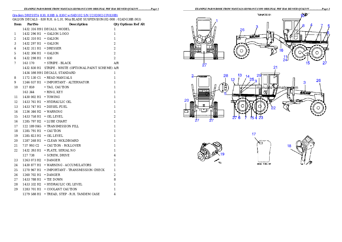Protected: 830, 830B & 830C w/S6D102 S/N U202002-UP Partsbook