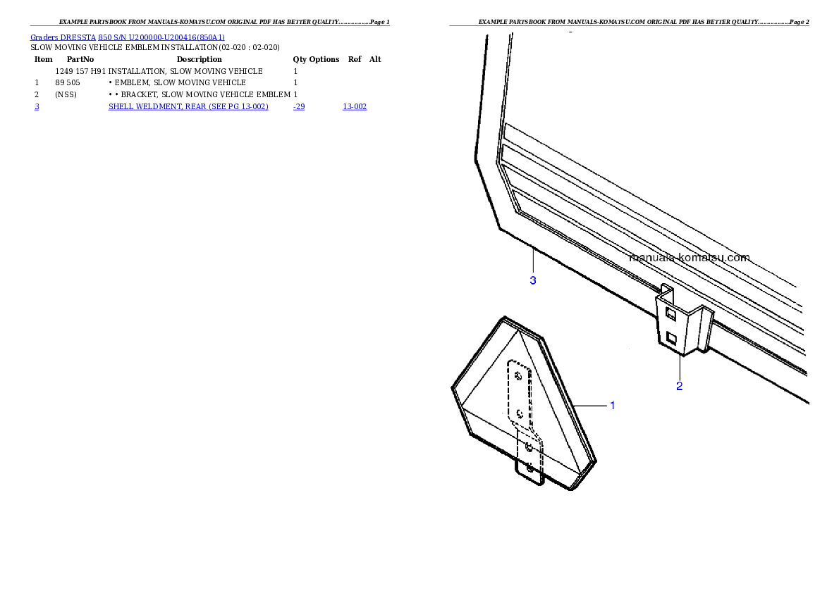 Protected: 850 S/N U200000-U200416 Partsbook