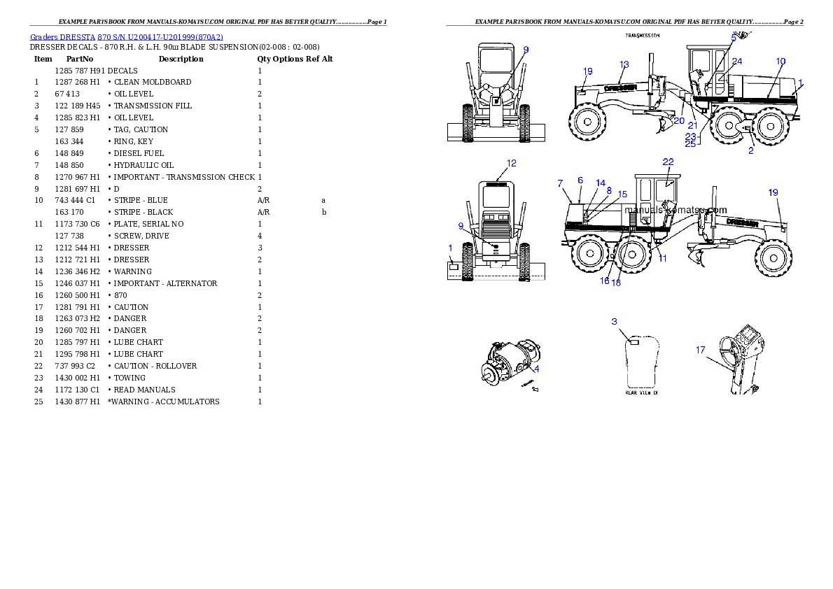 Protected: 870 S/N U200417-U201999 Partsbook