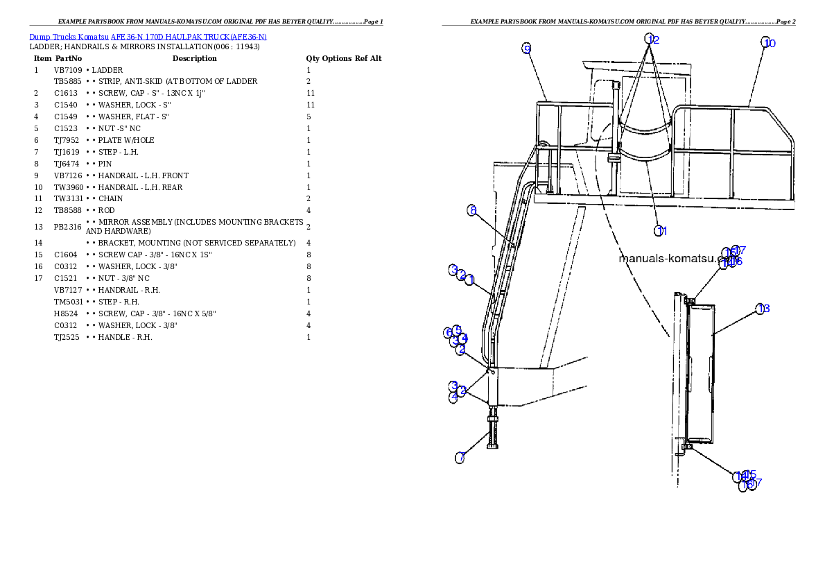 Protected: AFE36-N 170D                 HAULPAK TRUCK Partsbook