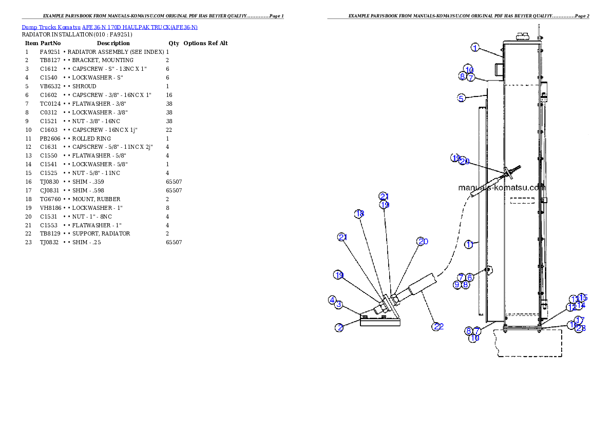 Protected: AFE36-N 170D                 HAULPAK TRUCK Partsbook