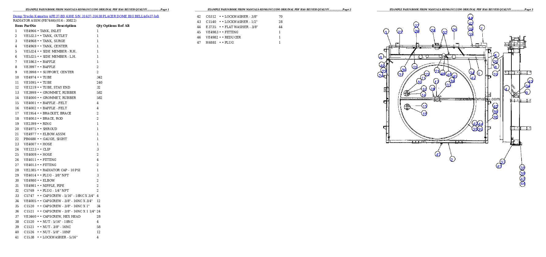 Protected: AFE37-BD 630E S/N 31637-31638 PLACER DOME BIG BELL Partsbook