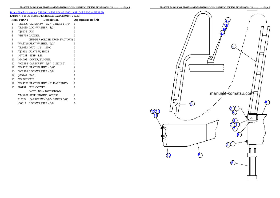 Protected: AFE39-U 445E S/N A511001-A511044 BEML Partsbook