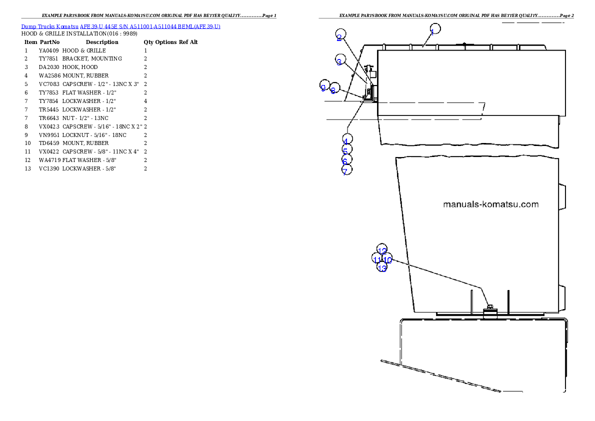 Protected: AFE39-U 445E S/N A511001-A511044 BEML Partsbook