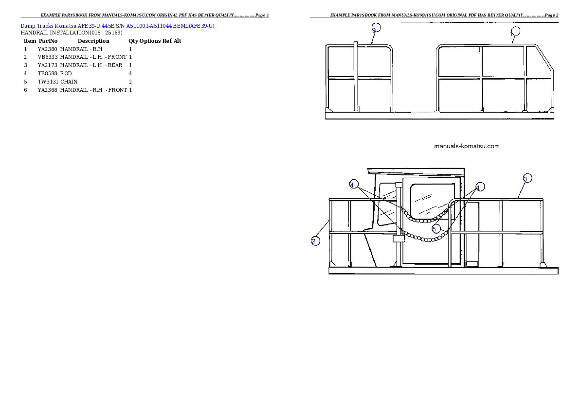 Protected: AFE39-U 445E S/N A511001-A511044 BEML Partsbook