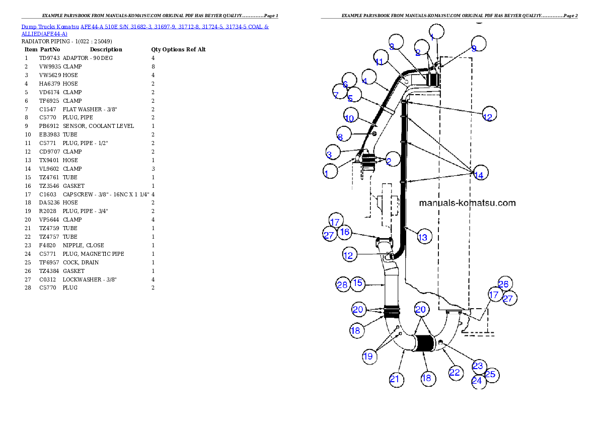 Protected: AFE44-A 510E S/N 31682-3, 31697-9, 31712-8, 31724-5, 31734-5 COAL & ALLIED Partsbook