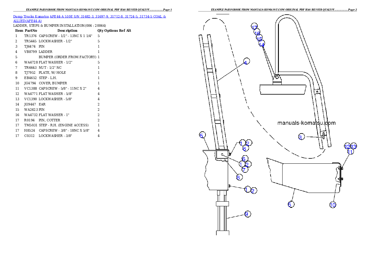 Protected: AFE44-A 510E S/N 31682-3, 31697-9, 31712-8, 31724-5, 31734-5 COAL & ALLIED Partsbook