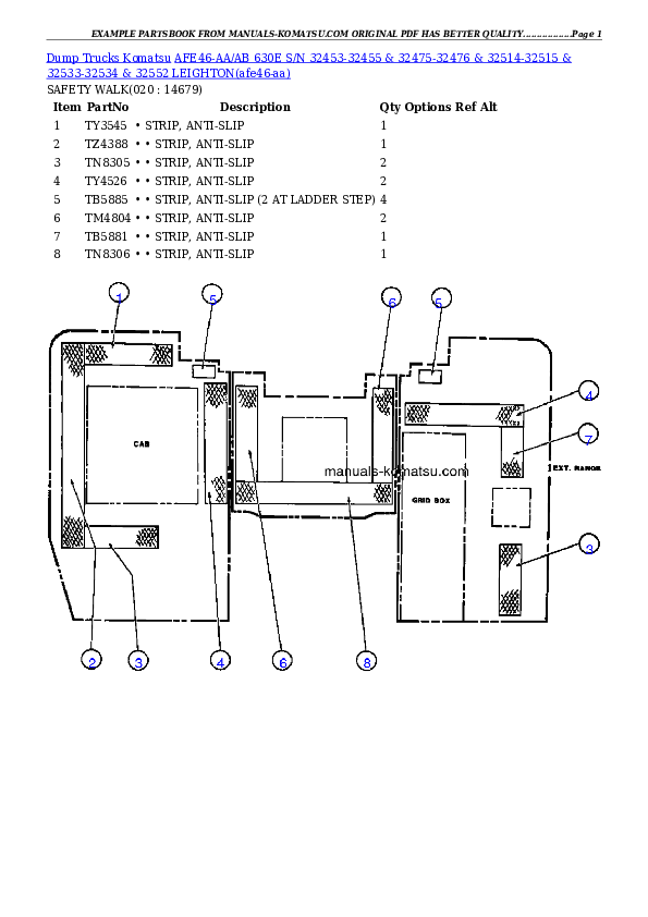 Protected: AFE46-AA/AB 630E S/N 32453-32455 & 32475-32476 & 32514-32515 & 32533-32534 & 32552 LEIGHTON Partsbook