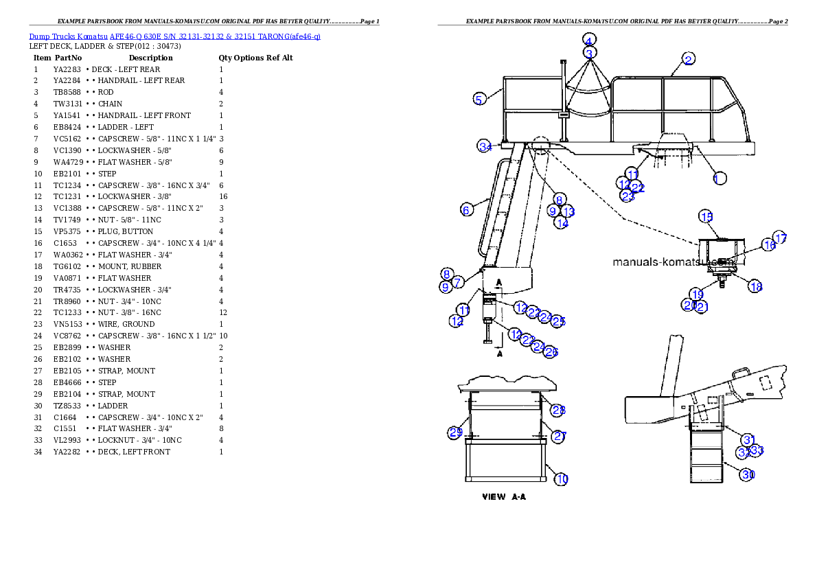 Protected: AFE46-Q  630E S/N 32131-32132 & 32151 TARONG Partsbook