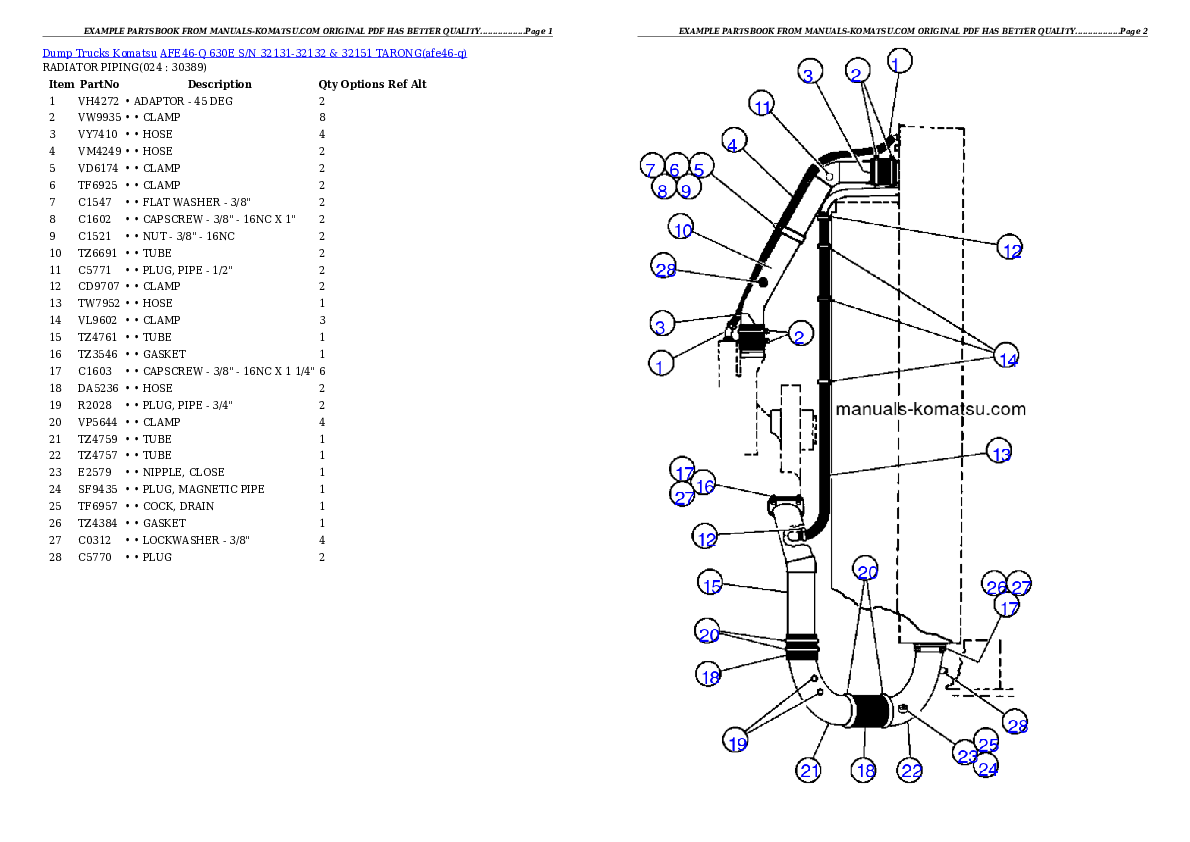Protected: AFE46-Q  630E S/N 32131-32132 & 32151 TARONG Partsbook
