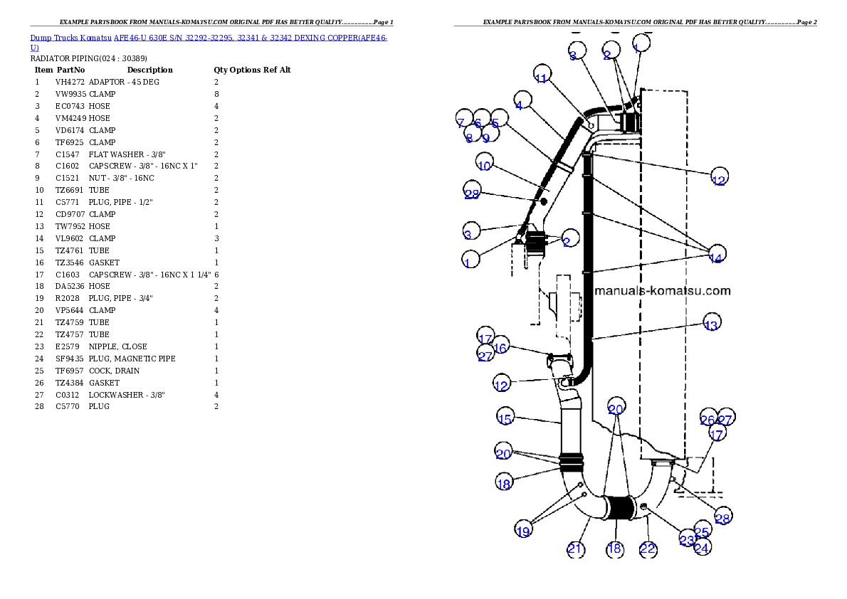Protected: AFE46-U 630E S/N 32292-32295, 32341 & 32342 DEXING COPPER Partsbook