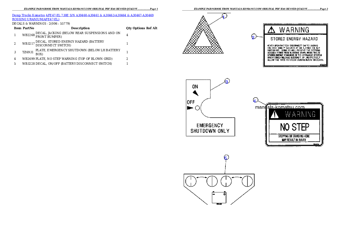 Protected: AFE47-EL 730E S/N A30460-A30461 & A30463-A30464 & A30467-A30469   ROSSING URANIUM Partsbook