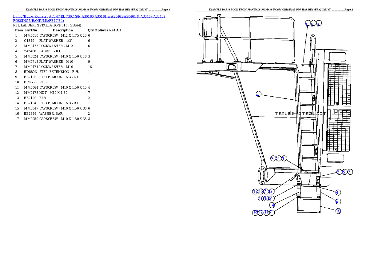 Protected: AFE47-EL 730E S/N A30460-A30461 & A30463-A30464 & A30467-A30469   ROSSING URANIUM Partsbook