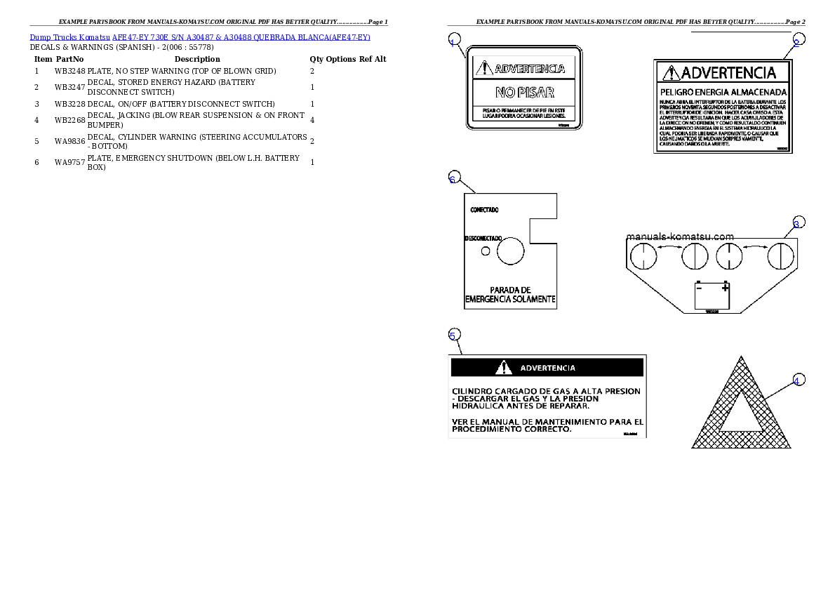 Protected: AFE47-EY 730E S/N A30487 & A30488   QUEBRADA BLANCA Partsbook
