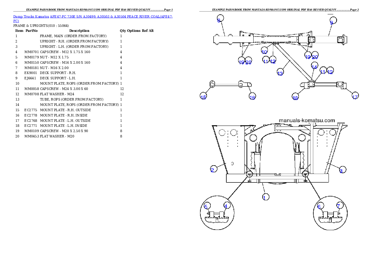 Protected: AFE47-FC 730E S/N A30499, A30503 & A30504      PEACE RIVER COAL Partsbook