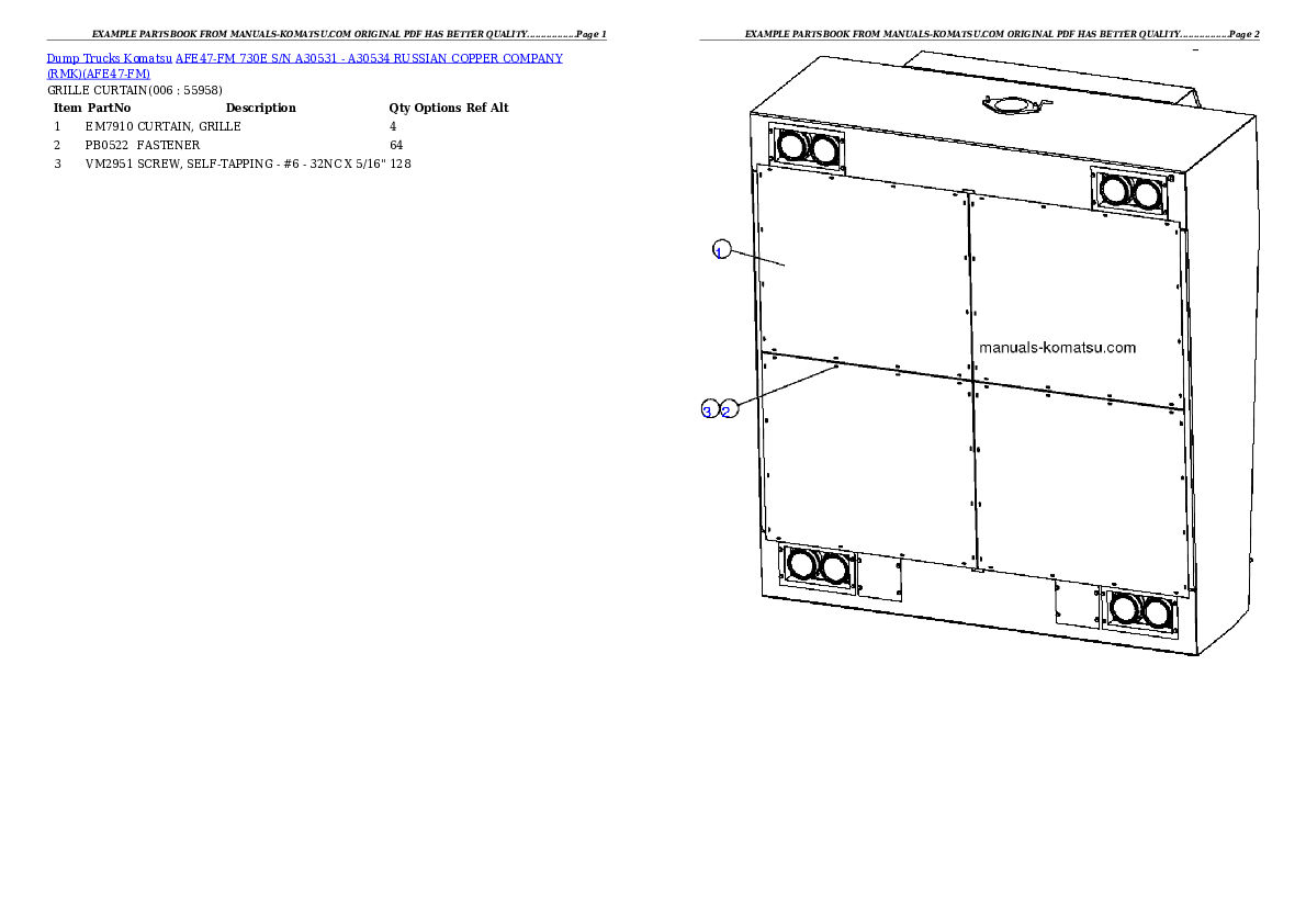 Protected: AFE47-FM 730E S/N A30531 – A30534     RUSSIAN COPPER COMPANY (RMK) Partsbook