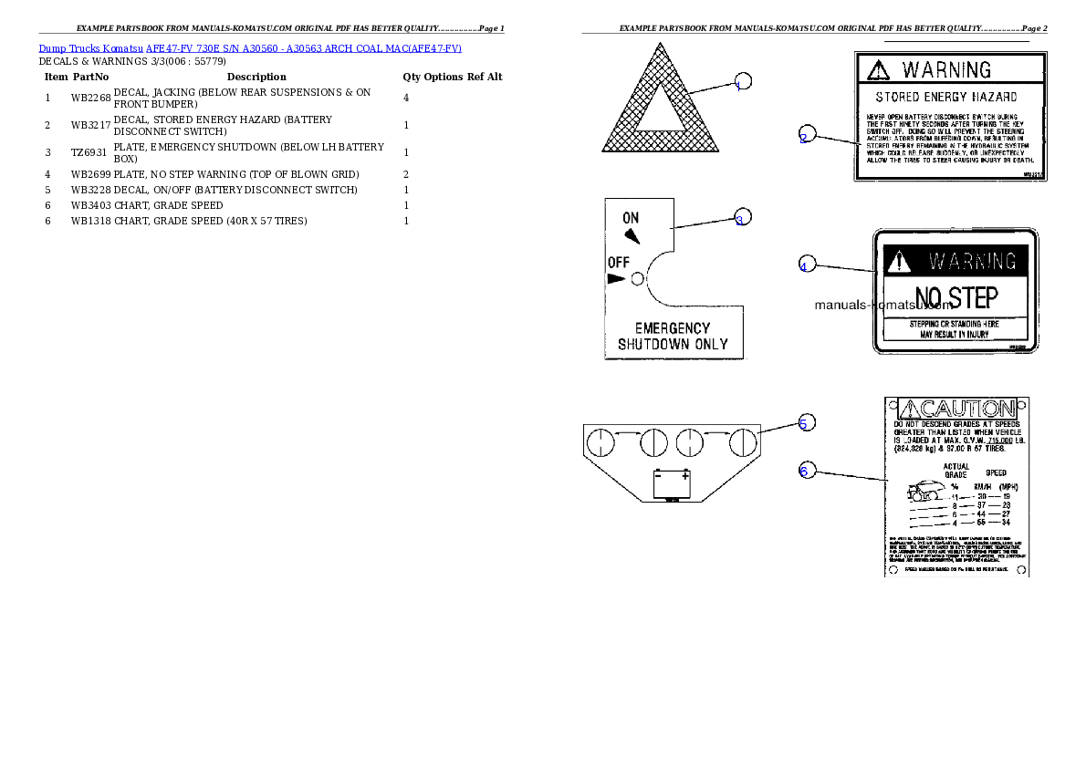 Protected: AFE47-FV 730E S/N A30560 – A30563      ARCH COAL MAC Partsbook