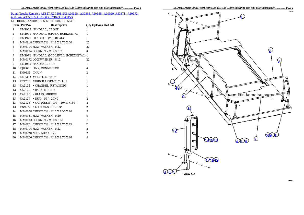 Protected: AFE47-FZ 730E S/N A30565 – A30566, A30568 – A30569, A30571 – A30572, A30574 – A30575 & A30580   KUMBA Partsbook