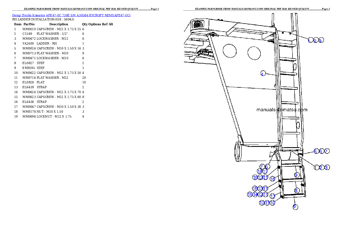 Protected: AFE47-GC 730E S/N A30584     HYCROFT MINE Partsbook