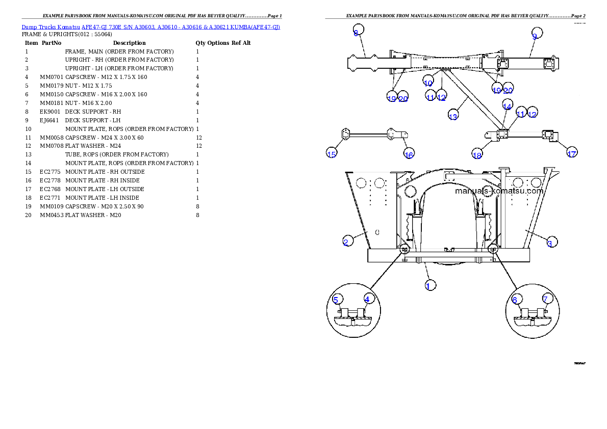 Protected: AFE47-GJ 730E S/N A30603, A30610 – A30616 & A30621    KUMBA Partsbook
