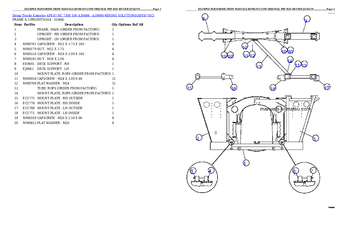 Protected: AFE47-HC 730E S/N A30684 – A30690  MINING SOLUTIONS Partsbook