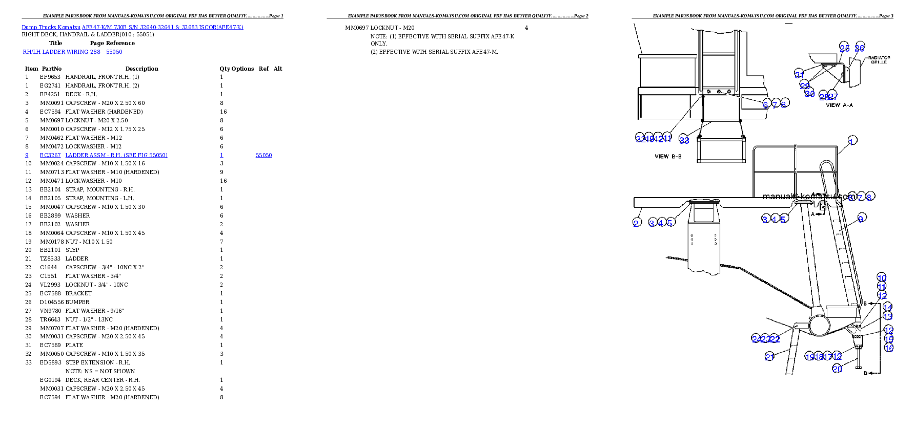 Protected: AFE47-K/M 730E S/N 32640-32641 & 32683 ISCOR Partsbook