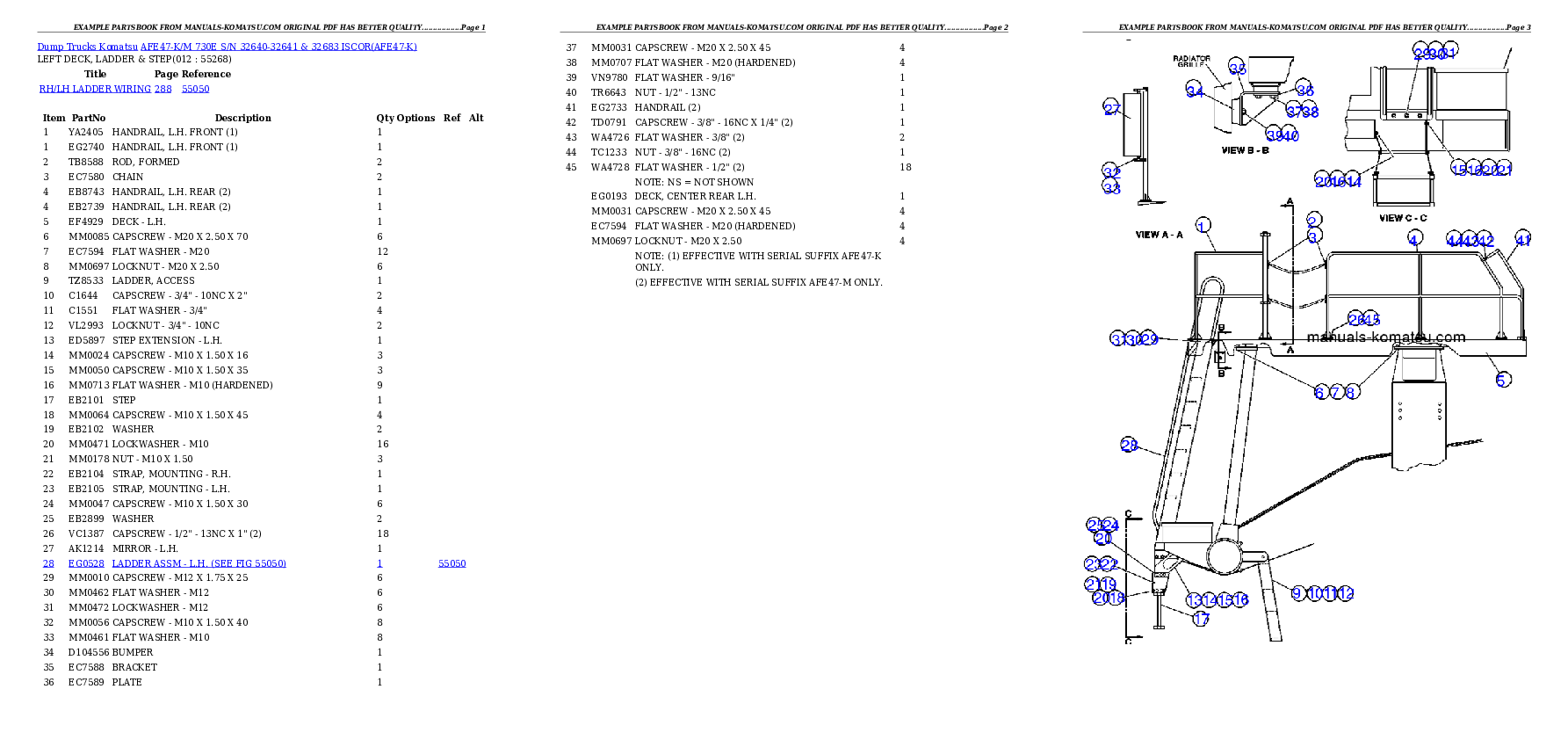 Protected: AFE47-K/M 730E S/N 32640-32641 & 32683 ISCOR Partsbook