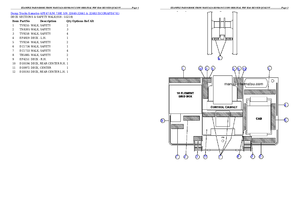 Protected: AFE47-K/M 730E S/N 32640-32641 & 32683 ISCOR Partsbook