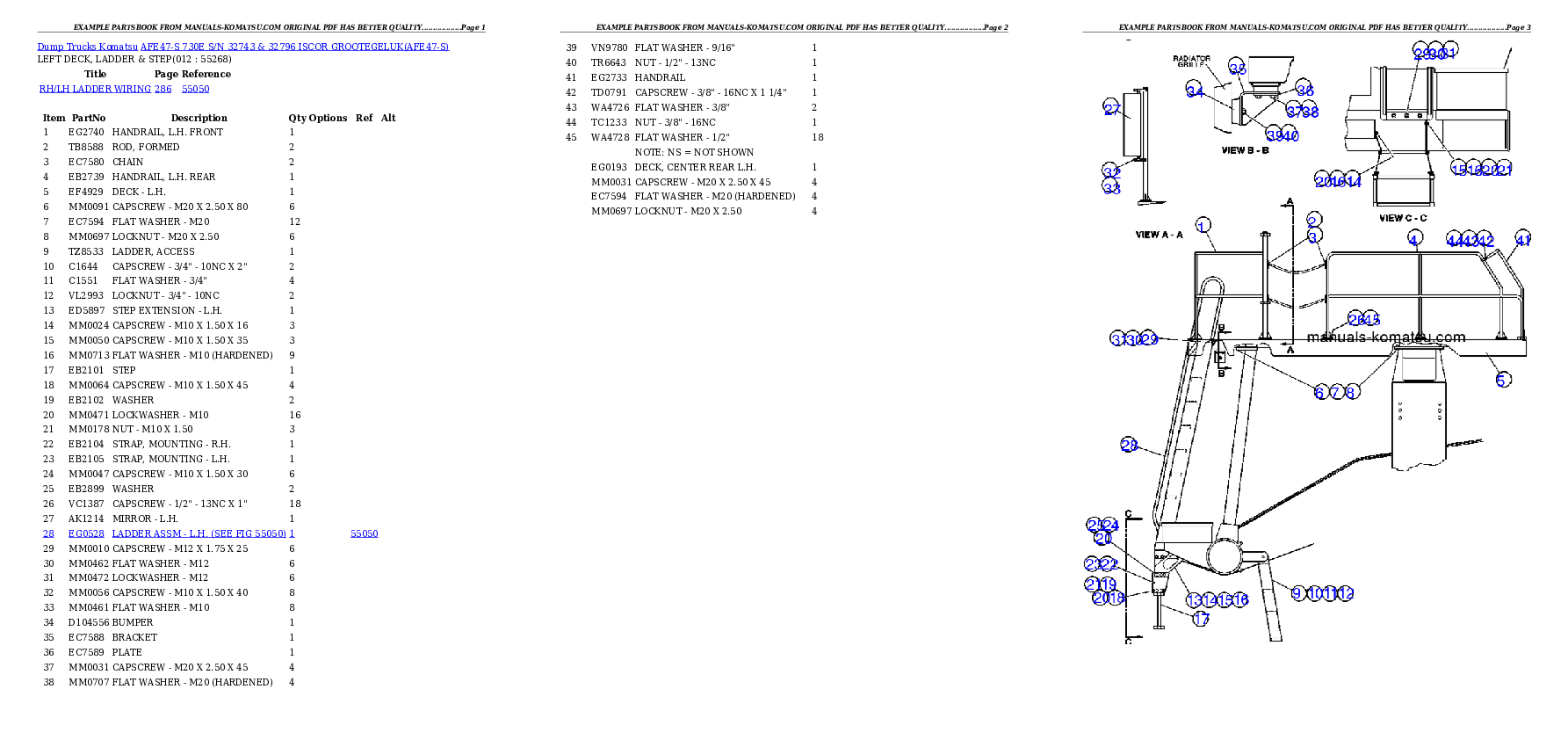 Protected: AFE47-S 730E  S/N 32743 & 32796  ISCOR GROOTEGELUK Partsbook