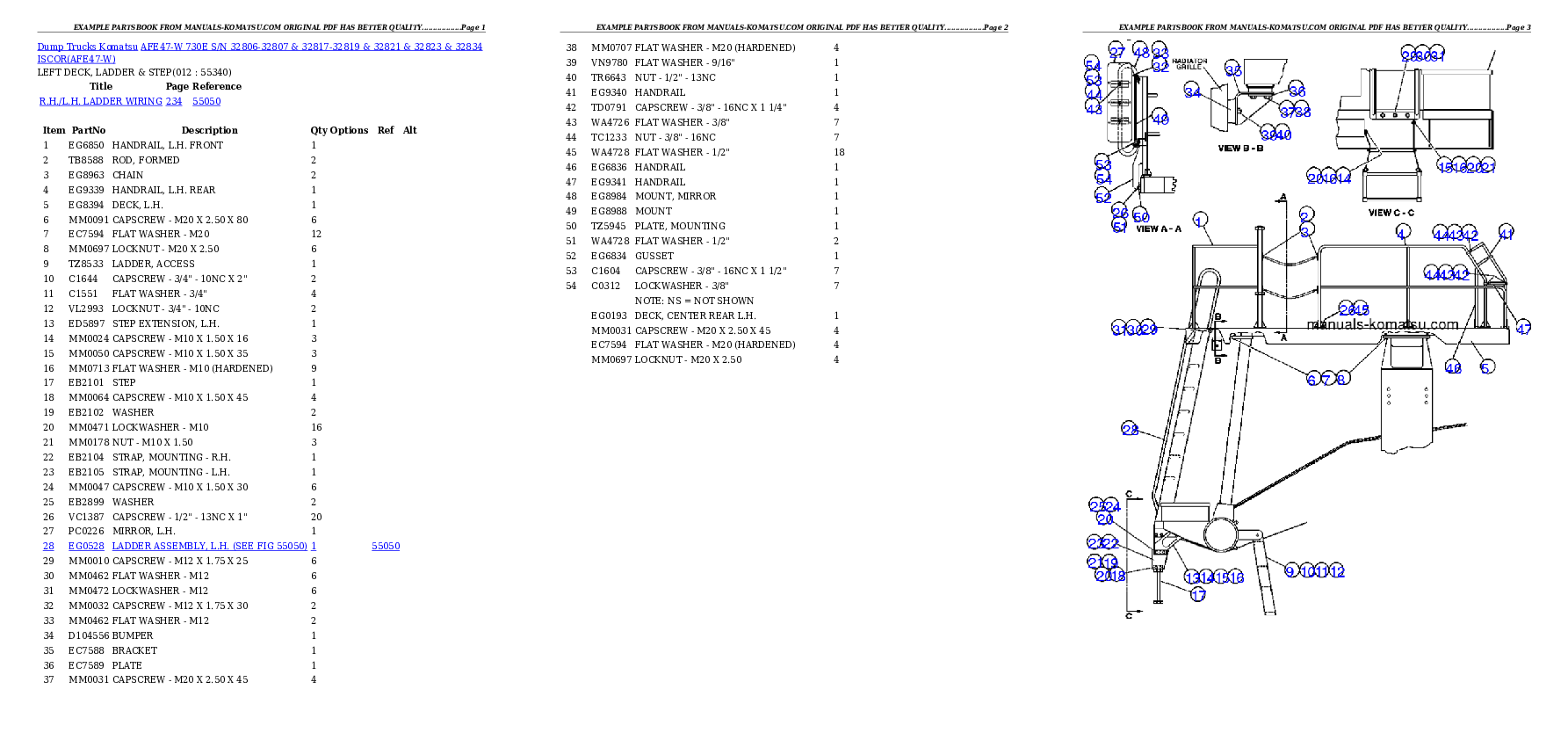 Protected: AFE47-W  730E S/N 32806-32807 & 32817-32819 & 32821 & 32823 & 32834    ISCOR Partsbook