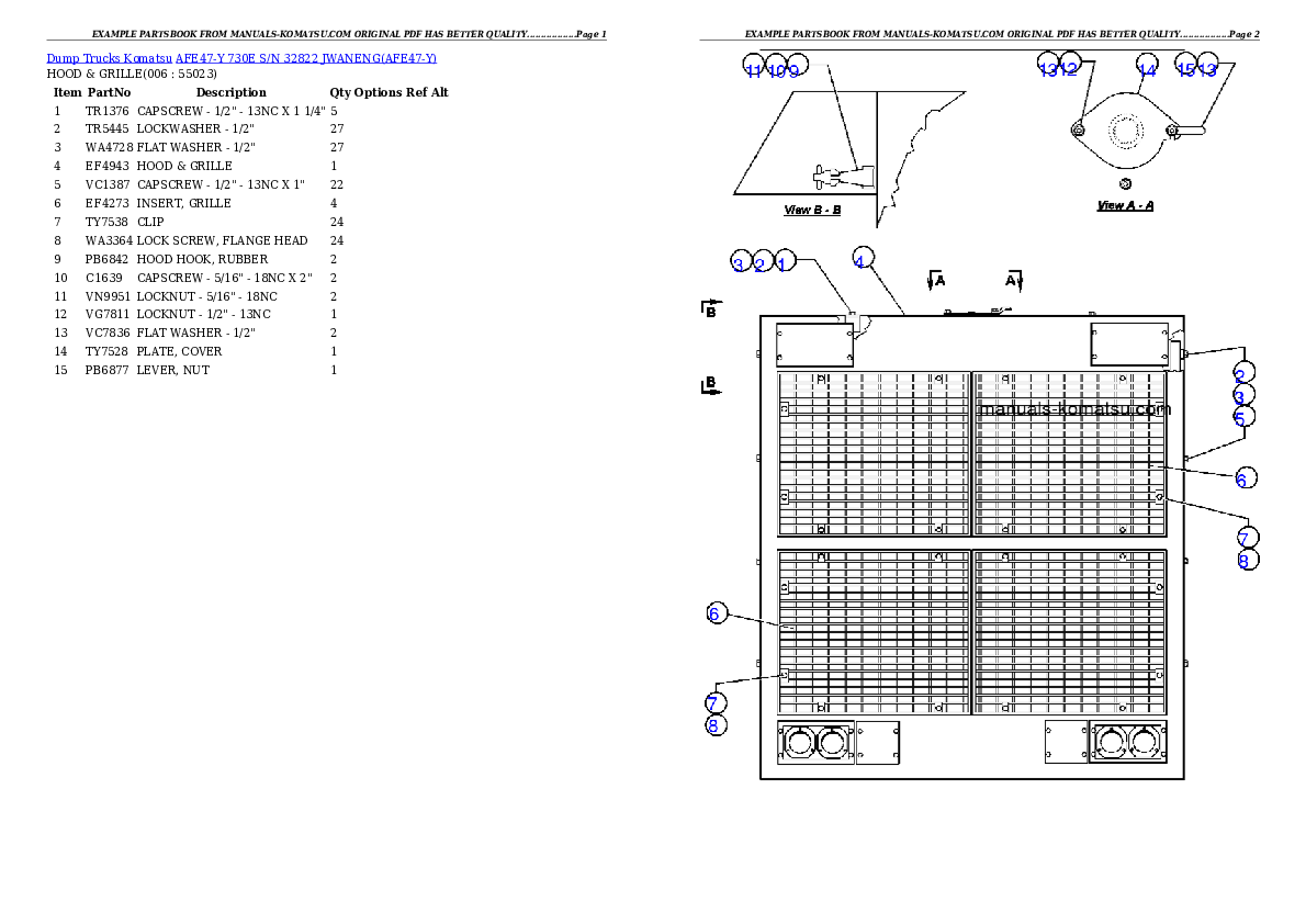 Protected: AFE47-Y 730E S/N 32822   JWANENG Partsbook